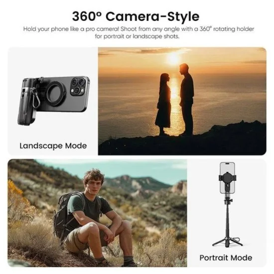 Zlos Magnetic Selfie Stick + Tripod - Black